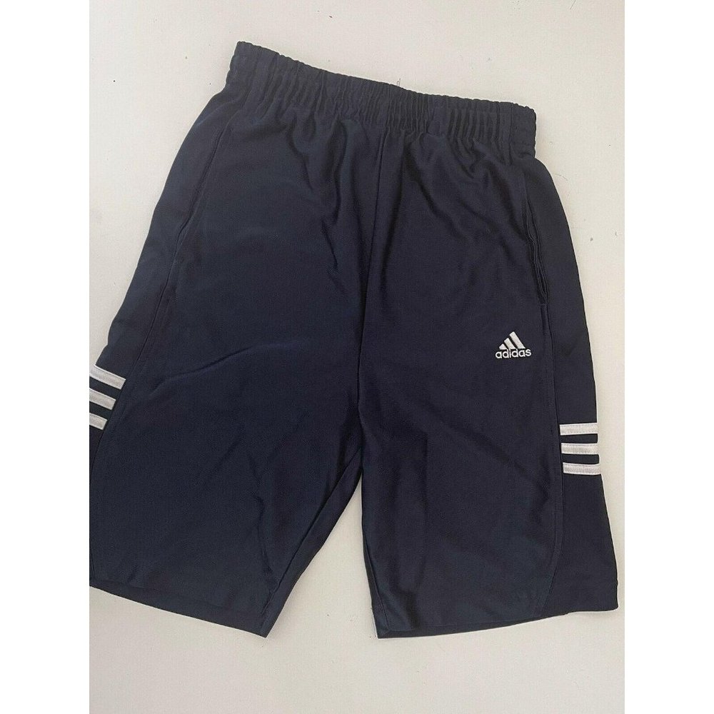 ADIDAS -Athletic Boys Navy Athletic Shorts Sz SM